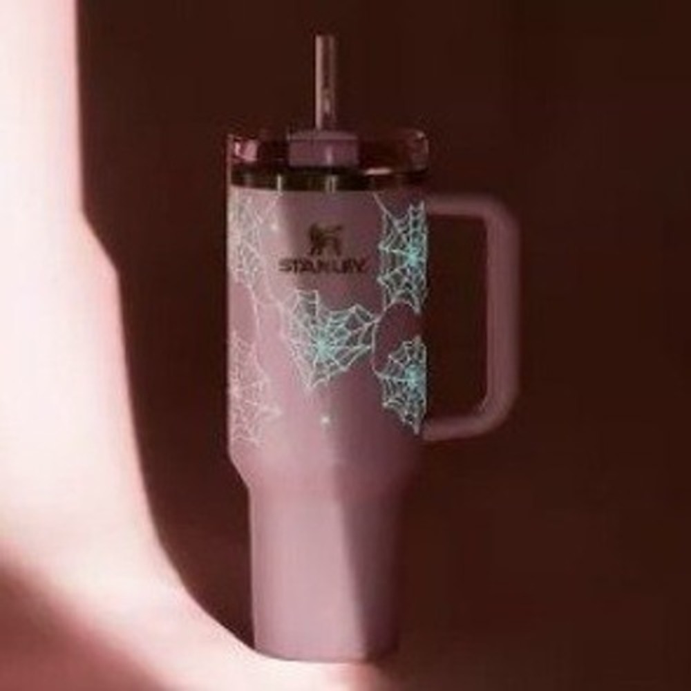 Stanley Quencher Tumbler 40oz Soft Pink Sugar Spider Web Glow In The Dark Target